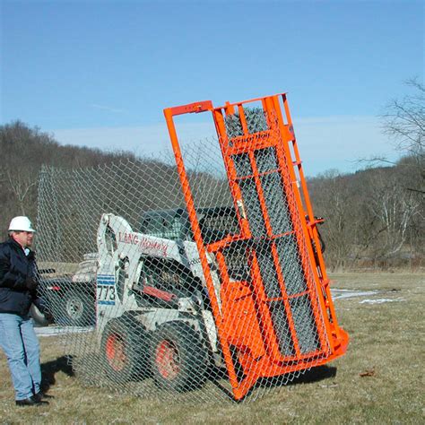 skid steer wire fence stretcher|wire roller skid steer attachment.